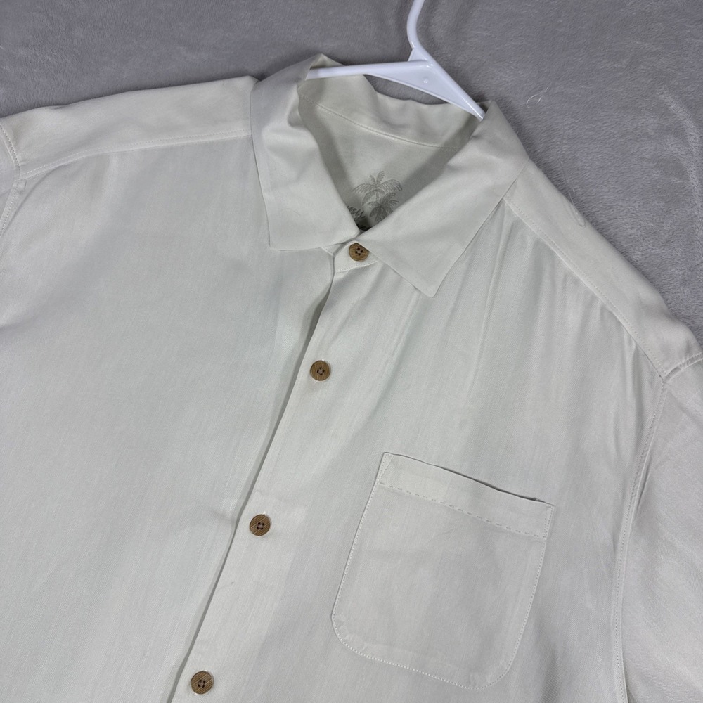 Tommy Bahama Original Fit Short Sleeve Button Up Men's Size XL Silk Cream
